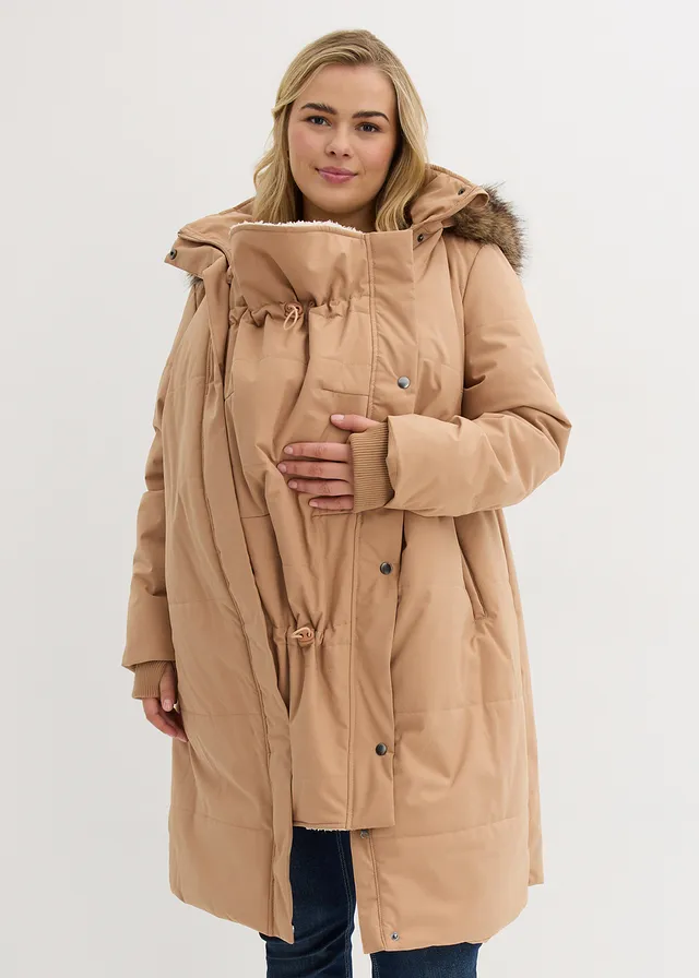 Doudoune de grossesse et de portage, Couleur: camel