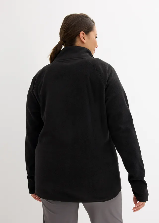 Veste polaire à poches zippées, Couleur: noir