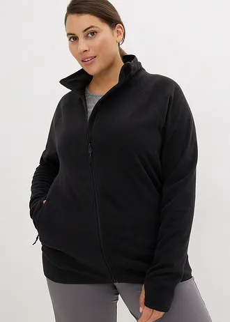 Veste polaire à poches zippées, Couleur: noir