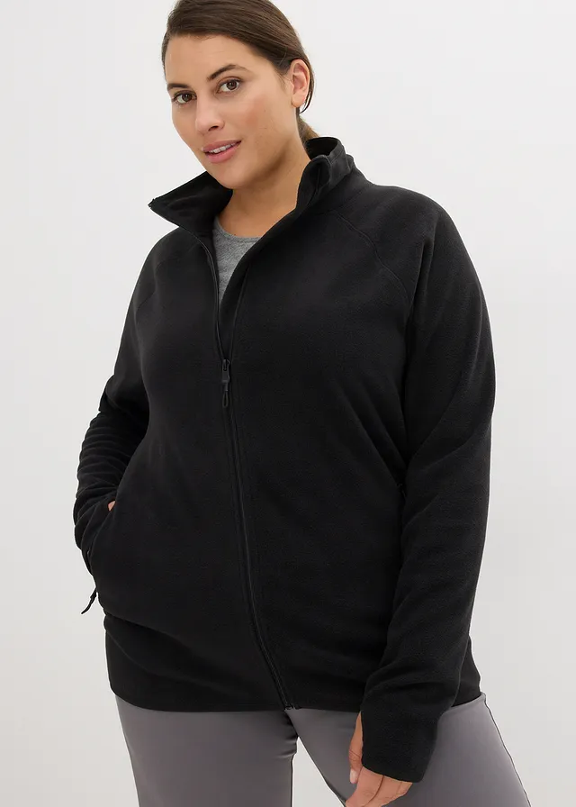 Veste polaire à poches zippées, Couleur: noir