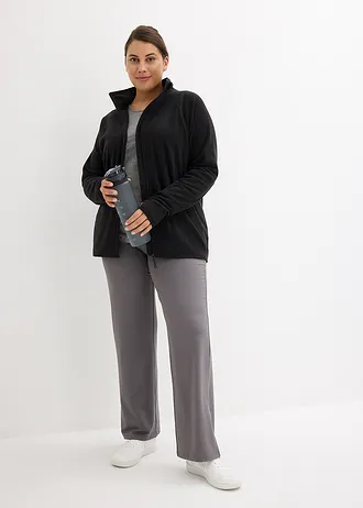 Veste polaire à poches zippées, Couleur: noir