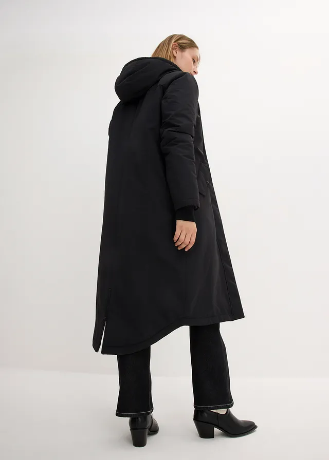 Manteau d’hiver avec intérieur matelassé, Couleur: noir