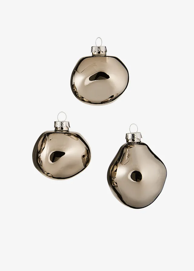 Vianočné gule v organických tvaroch (3 ks v balení)