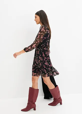 Šifónové šaty • čierna kvetovaná • obchod bonprix