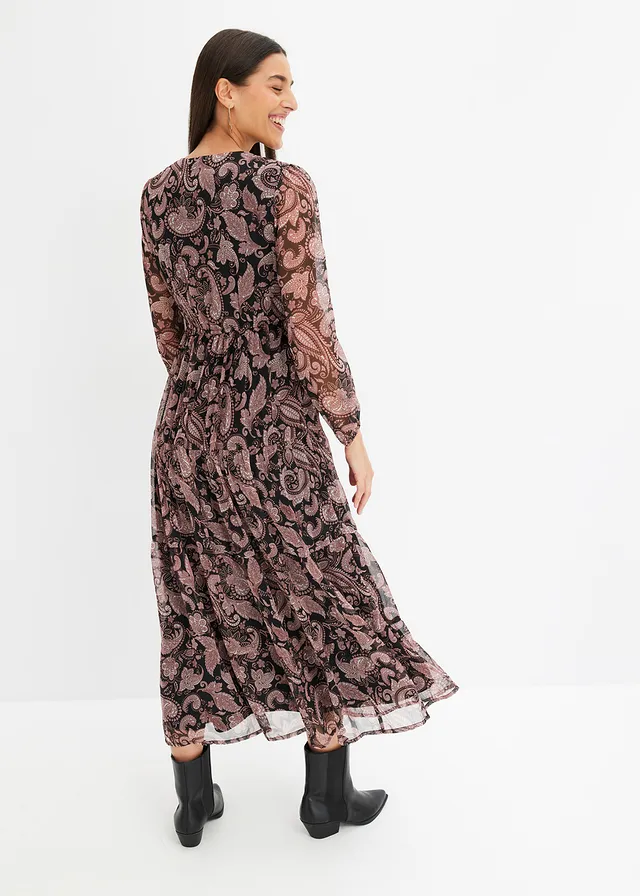 Gedessineerde maxi jurk • zwart • product-page.page-title-suffix