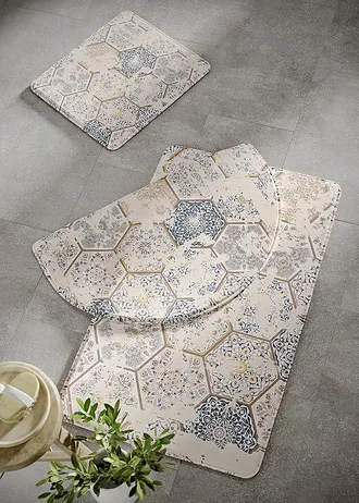 Koupelnová předložka z paměťové pěny • béžovo-modrá • bonprix obchod