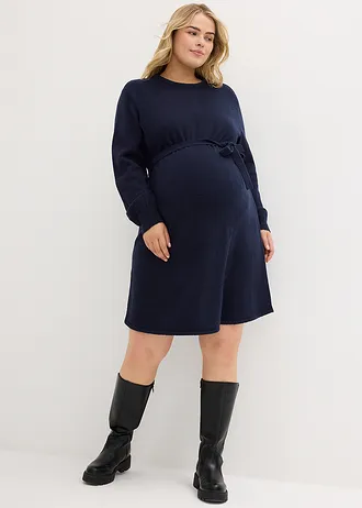 Těhotenské pletené šaty, barva: tmavě modrá