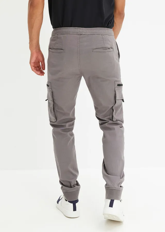 Stretch instapbroek met cargozakken, regular fit • grijs-zwart • product-page.page-title-suffix