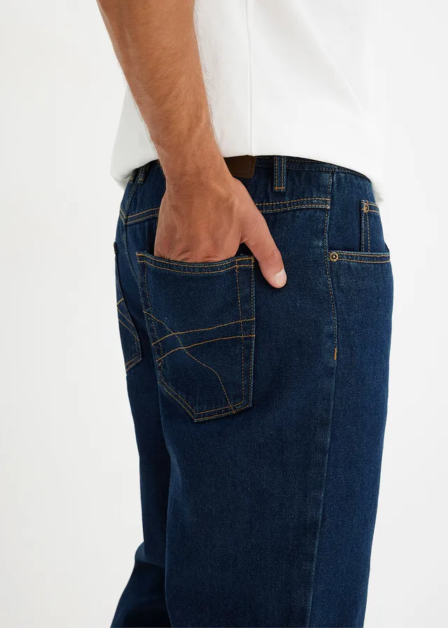 Termo džíny Classic Fit, Straight, s hebkou flanelovou podšívkou • tmavě modrý denim • bonprix obchod