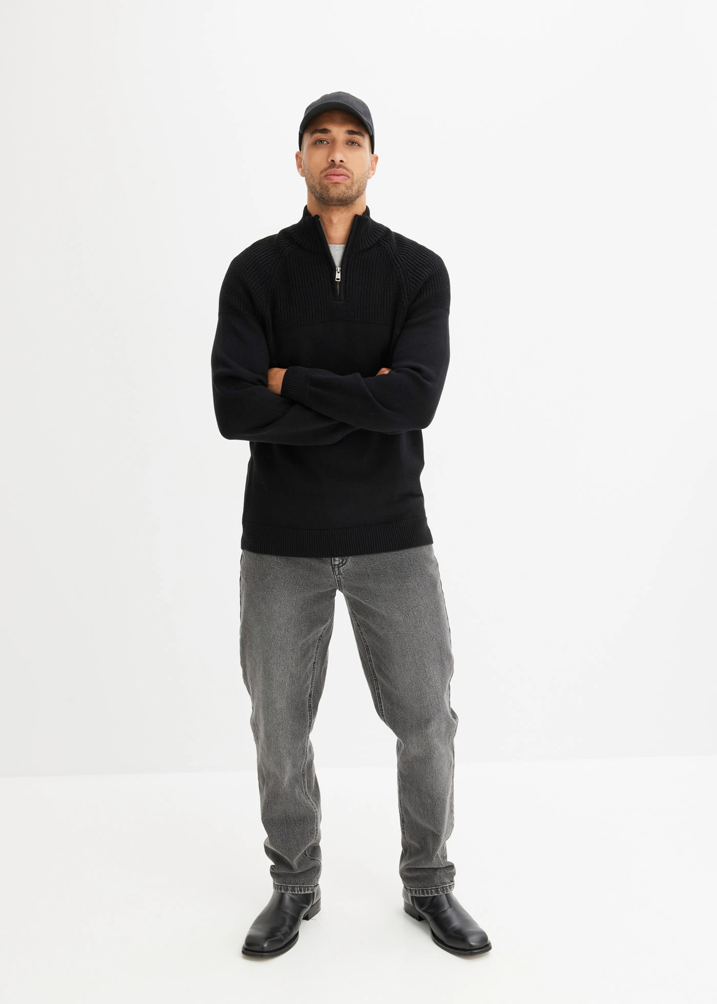 Schipperstrui in regular fit • zwart • bonprix online shop