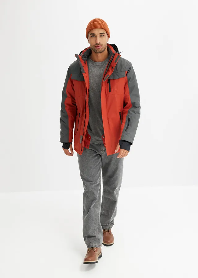 Outdoor winterjas, Kleur: roestoranje-antraciet