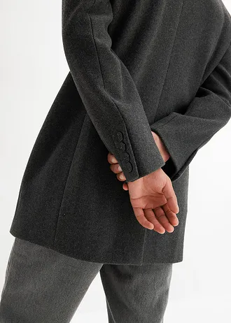 Krátký kabát s podílem vlny • antracitový melír • bonprix obchod