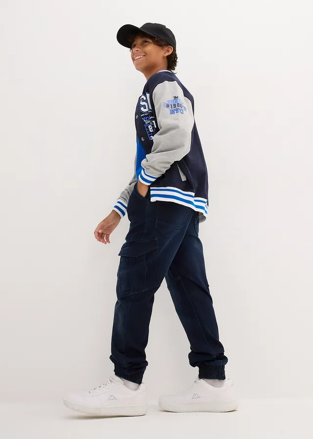 Jongens jeans met cargozakken, regular fit • donkerblauw denim • product-page.page-title-suffix