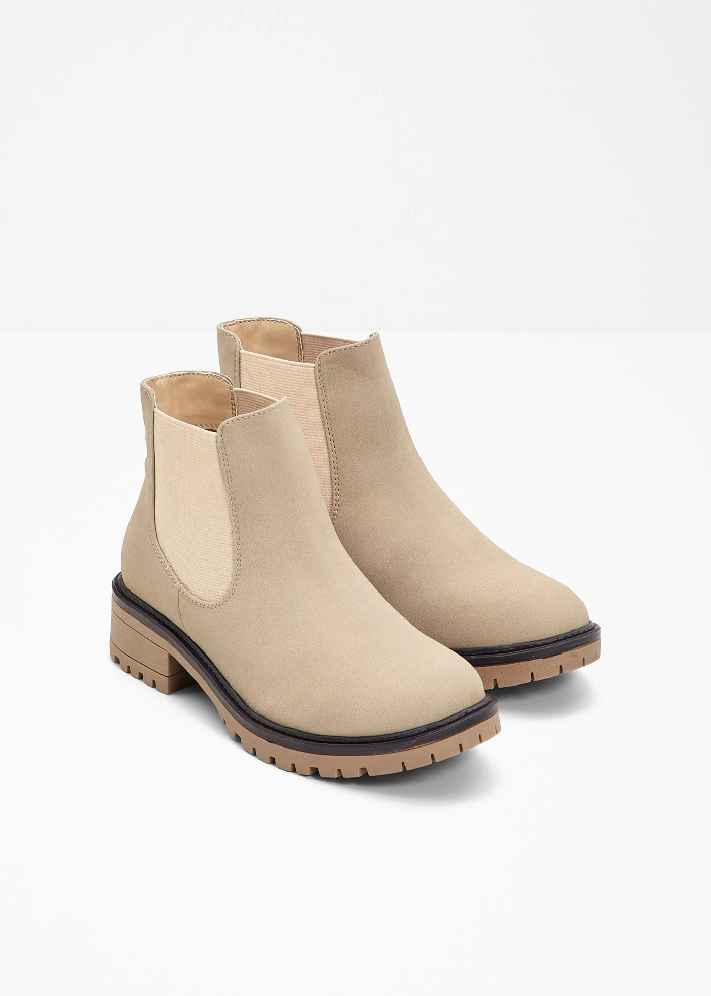 Bottines Chelsea à semelle crantée • beige • Boutique bonprix