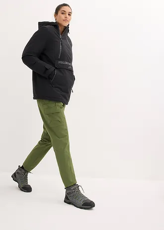 Outdoor jas met fleece voering, waterdicht, Kleur: zwart