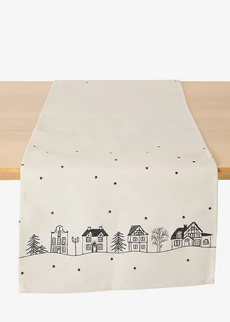 Běhoun na stůl se zimním motivem, voděodolný • bílo-černá • bonprix obchod