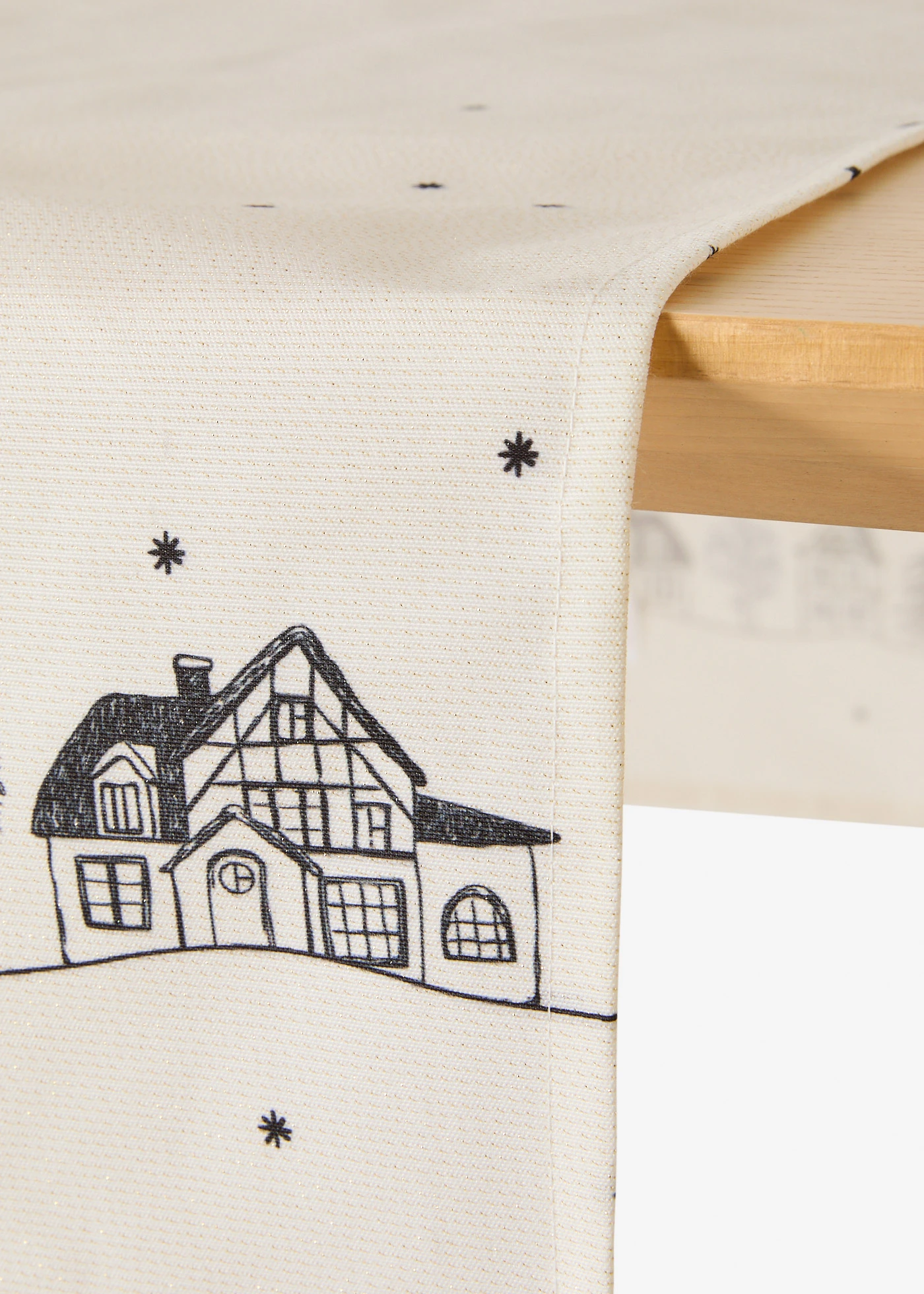 Tafelloper met winterse motieven, waterafstotend • wit/zwart • bonprix online shop