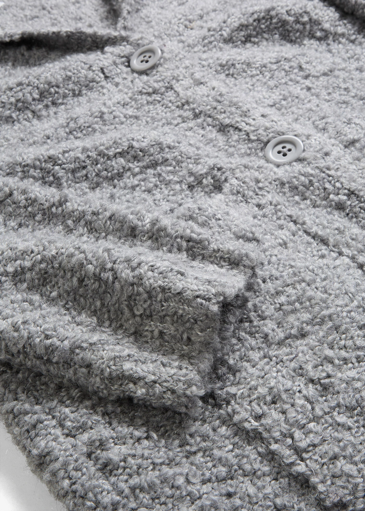 Lang gebreid bouclé vest van wol • lichtgrijs gemêleerd • bonprix online shop