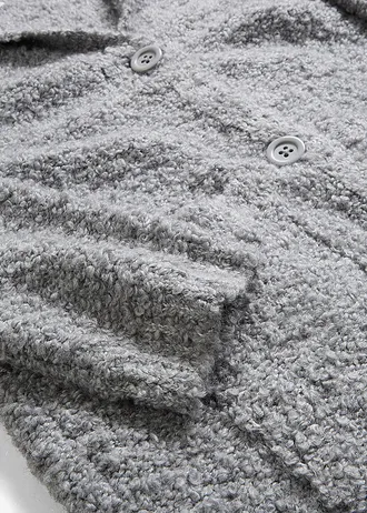 Lang gebreid bouclé vest van wol • lichtgrijs gemêleerd • bonprix online shop