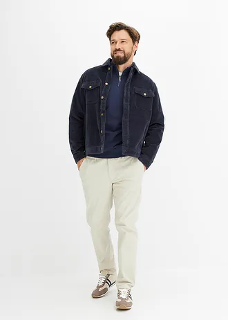 Sweater met troyer kraag, Kleur: donkerblauw