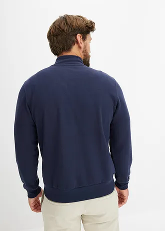 Sweater met troyer kraag, Kleur: donkerblauw