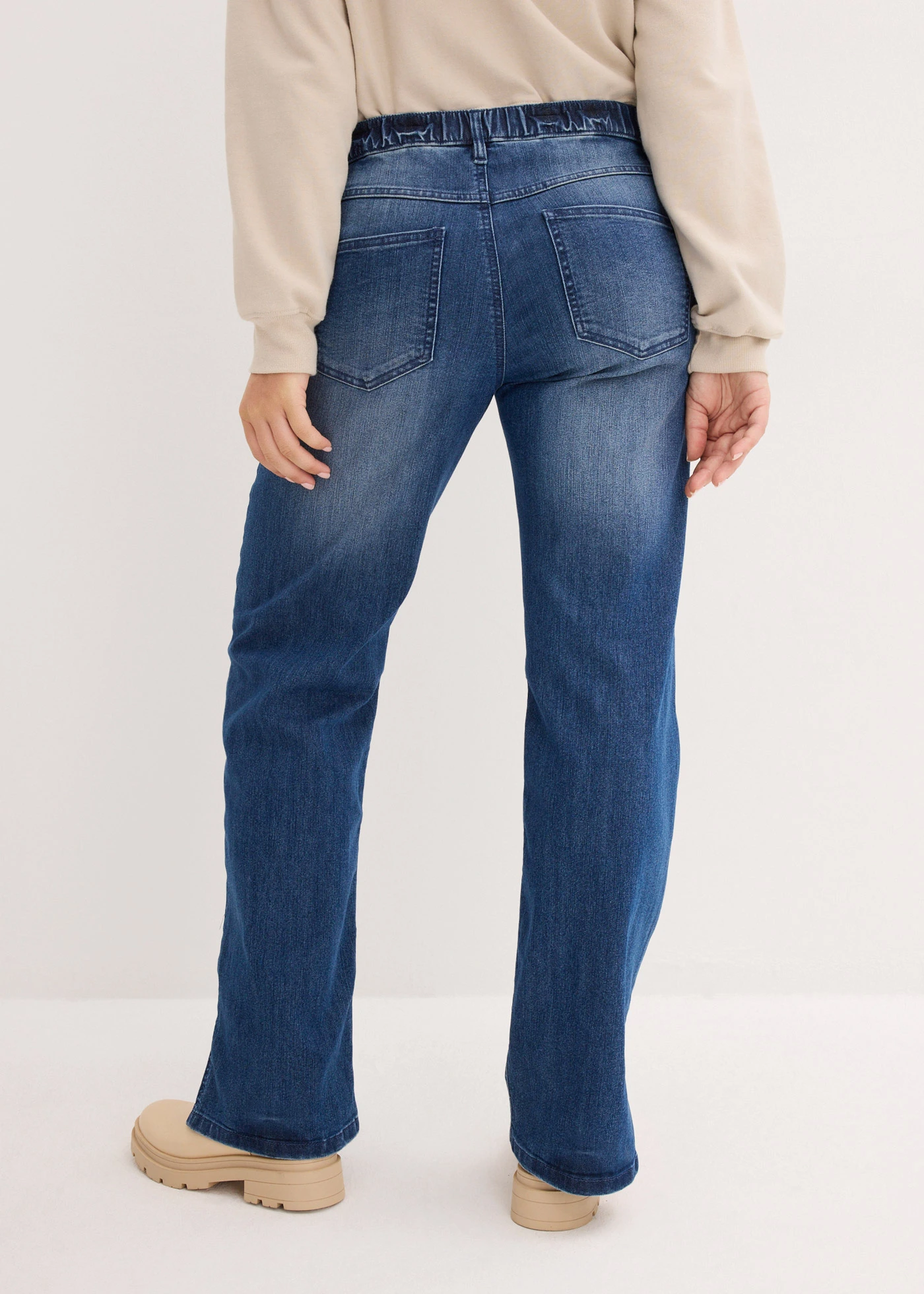 Džíny s pohodlným pasem, Wide Leg, High Waist • modrý denim • bonprix obchod