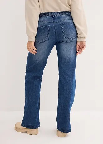 Džíny s pohodlným pasem, Wide Leg, High Waist • modrý denim • bonprix obchod
