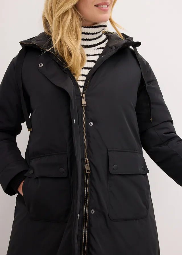 Wijde parka in A-lijn met tunnelkoordje • zwart • product-page.page-title-suffix