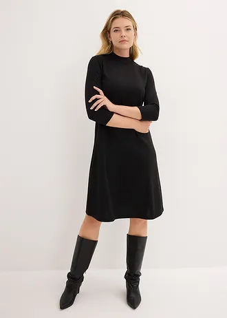 Jersey jurk van punto di roma • zwart • bonprix online shop