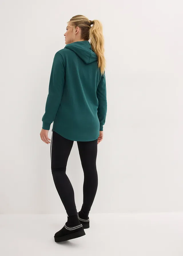 Joggingpak met lange sweater en legging (2-dlg.) • zwart/mat groen met print • product-page.page-title-suffix
