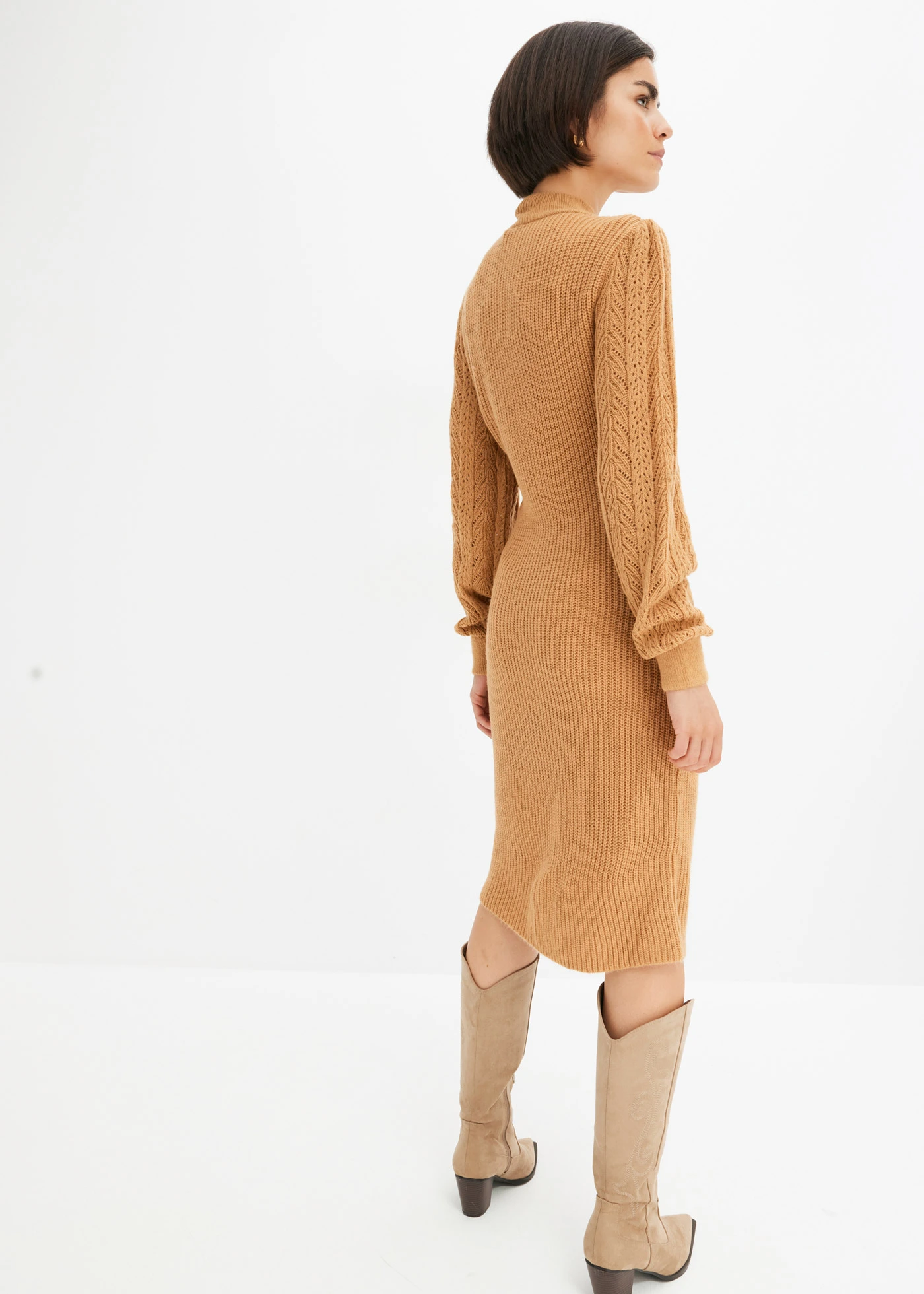 Gebreide jurk • crèmebeige • bonprix online shop