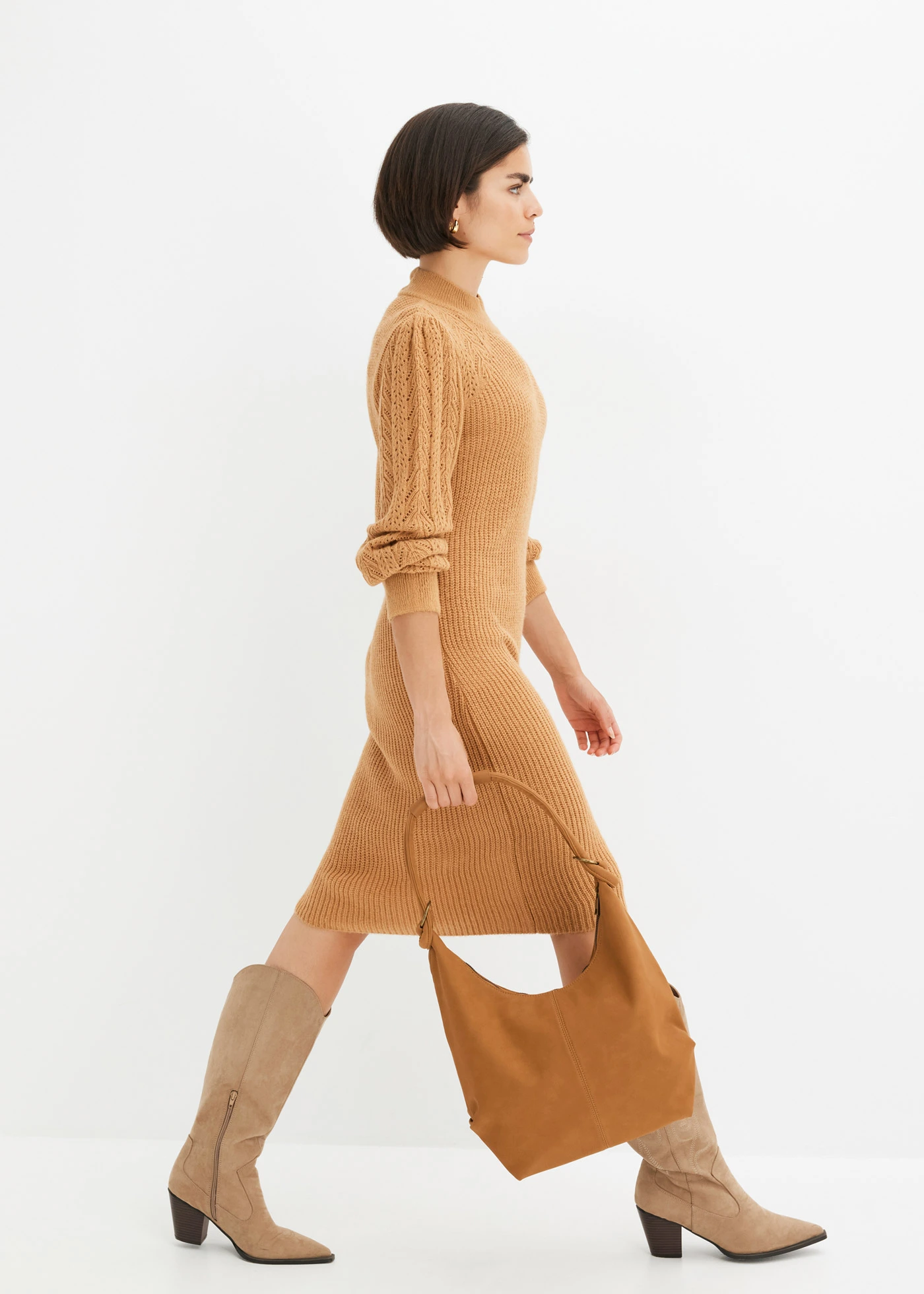 Gebreide jurk • crèmebeige • bonprix online shop