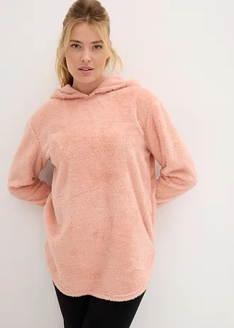 Pull long en polaire douce, oversize • rose vintage • Boutique bonprix