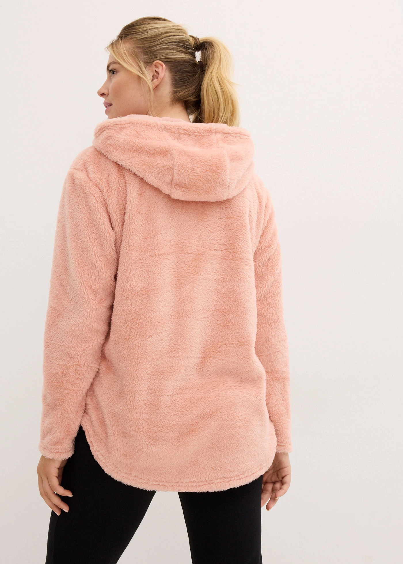 Pull long en polaire douce, oversize • rose vintage • Boutique bonprix