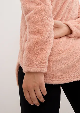 Pull long en polaire douce, oversize • rose vintage • Boutique bonprix
