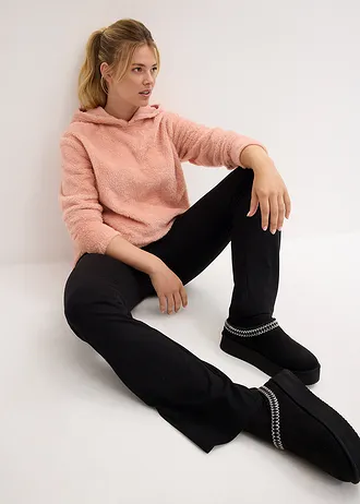 Pull long en polaire douce, oversize, Couleur: rose vintage