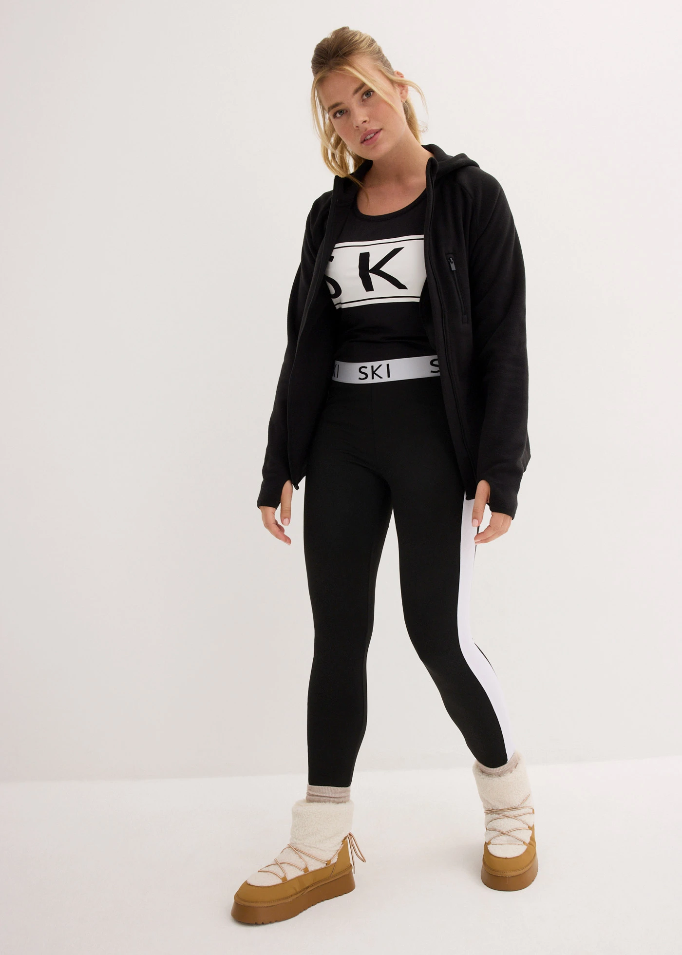 Fleece vest met zakken • zwart • bonprix online shop