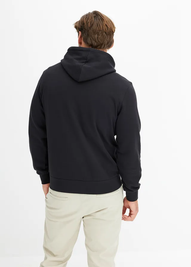 Hoodie in regular fit, Kleur: zwart