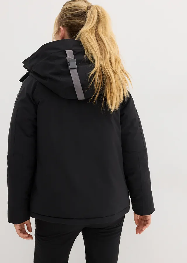 Veste de ski imperméable avec pare-neige, Couleur: noir