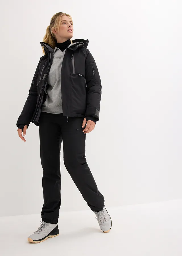 Veste de ski imperméable avec pare-neige, Couleur: noir