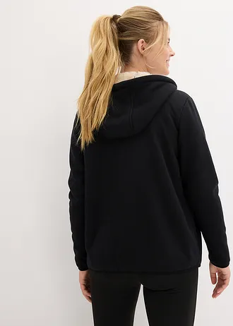 Veste polaire doublée sherpa • noir/beige sable • Boutique bonprix