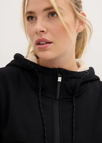 Termo flísová bunda • černá + pískově béžová • bonprix obchod