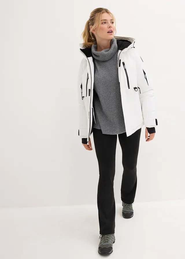 Outdoor ski-jas met sneeuwvanger, waterdicht, Kleur: wit