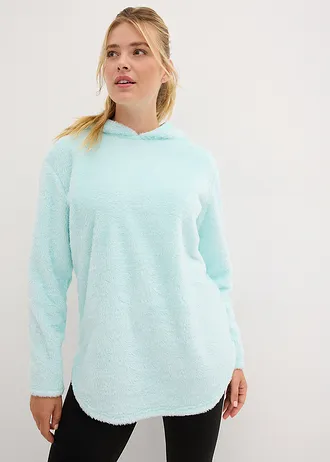 Lange trui van zacht fleece, oversized, Kleur: mint