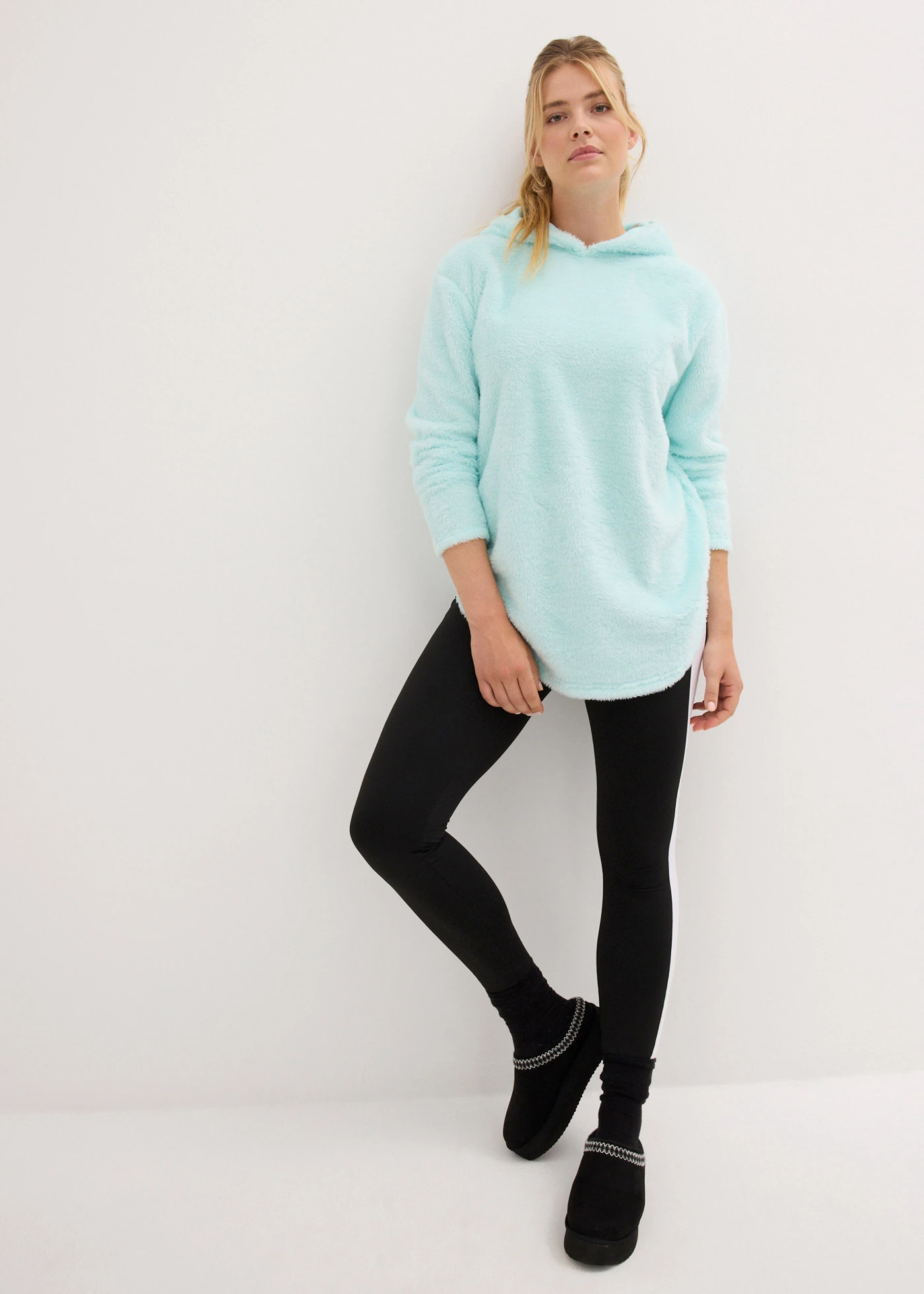 Pull long en polaire douce, oversize • menthe • Boutique bonprix