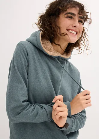 Sweat à capuche chaud avec doublure peluche • vert eucalyptus • Boutique bonprix