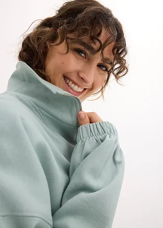 Oversized sweater met schipperskraag • zeegroen • bonprix online shop