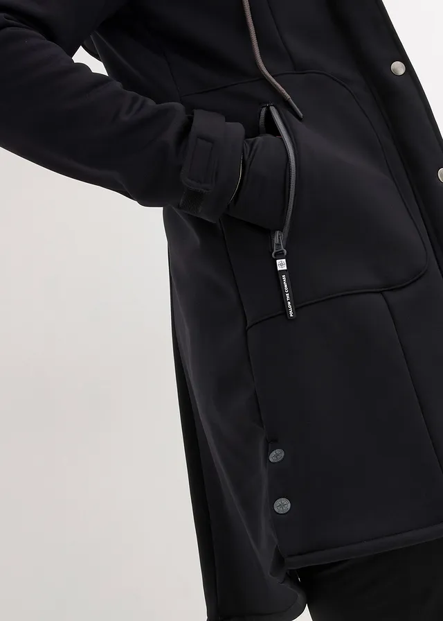 Super stretch softshell parka, waterafstotend • zwart • product-page.page-title-suffix