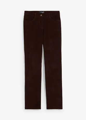Stretch corduroy broek, straight, Kleur: donkerbruin