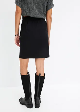 Bengalínová sukně s kapsami na zip, barva: černá